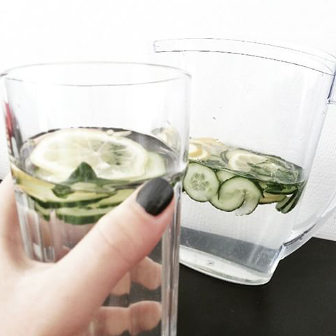 home made cucumber mint water